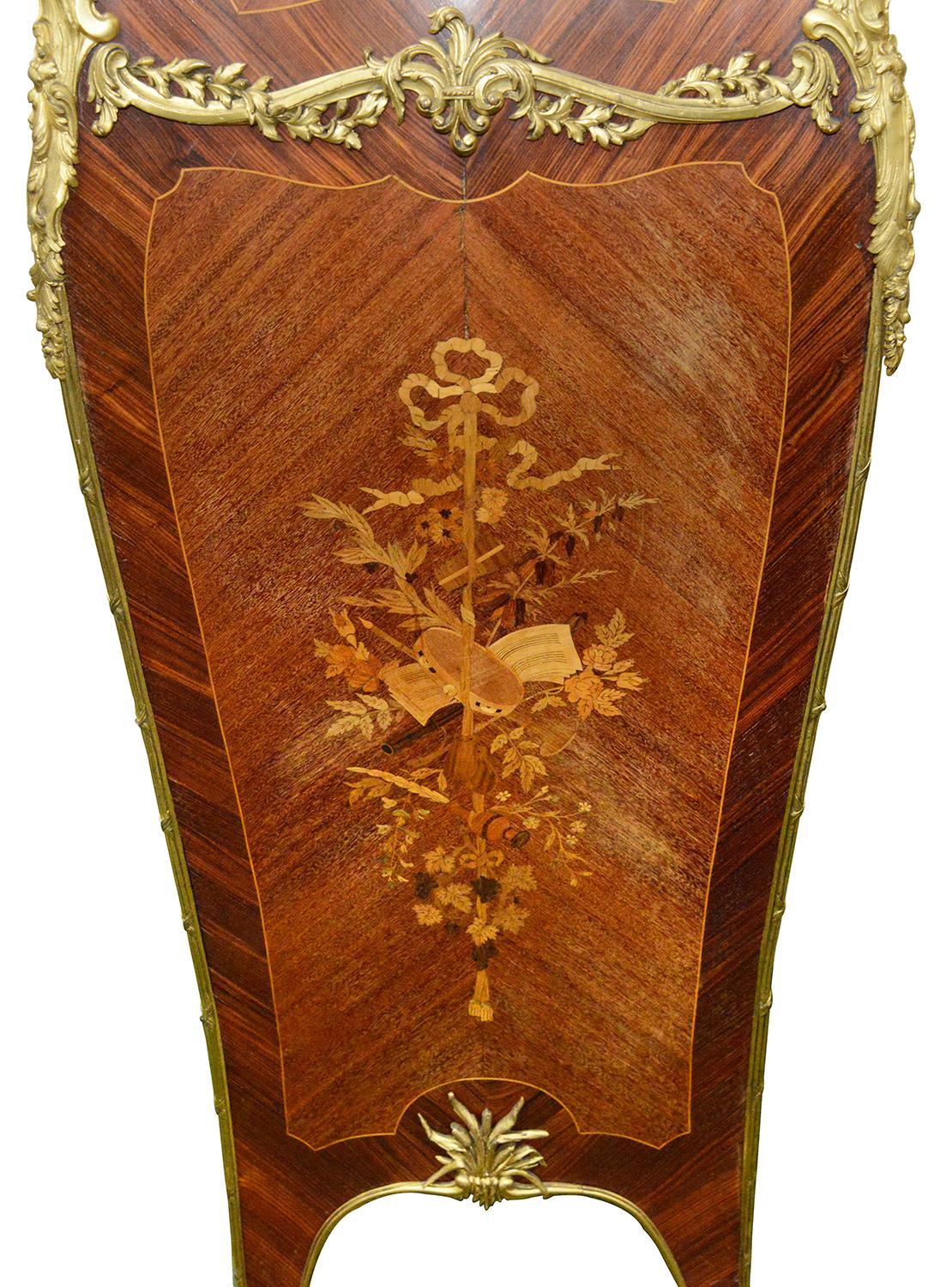 19th Century French Inlaid Pedestal After Francoise Linke In Good Condition For Sale In Brighton, Sussex