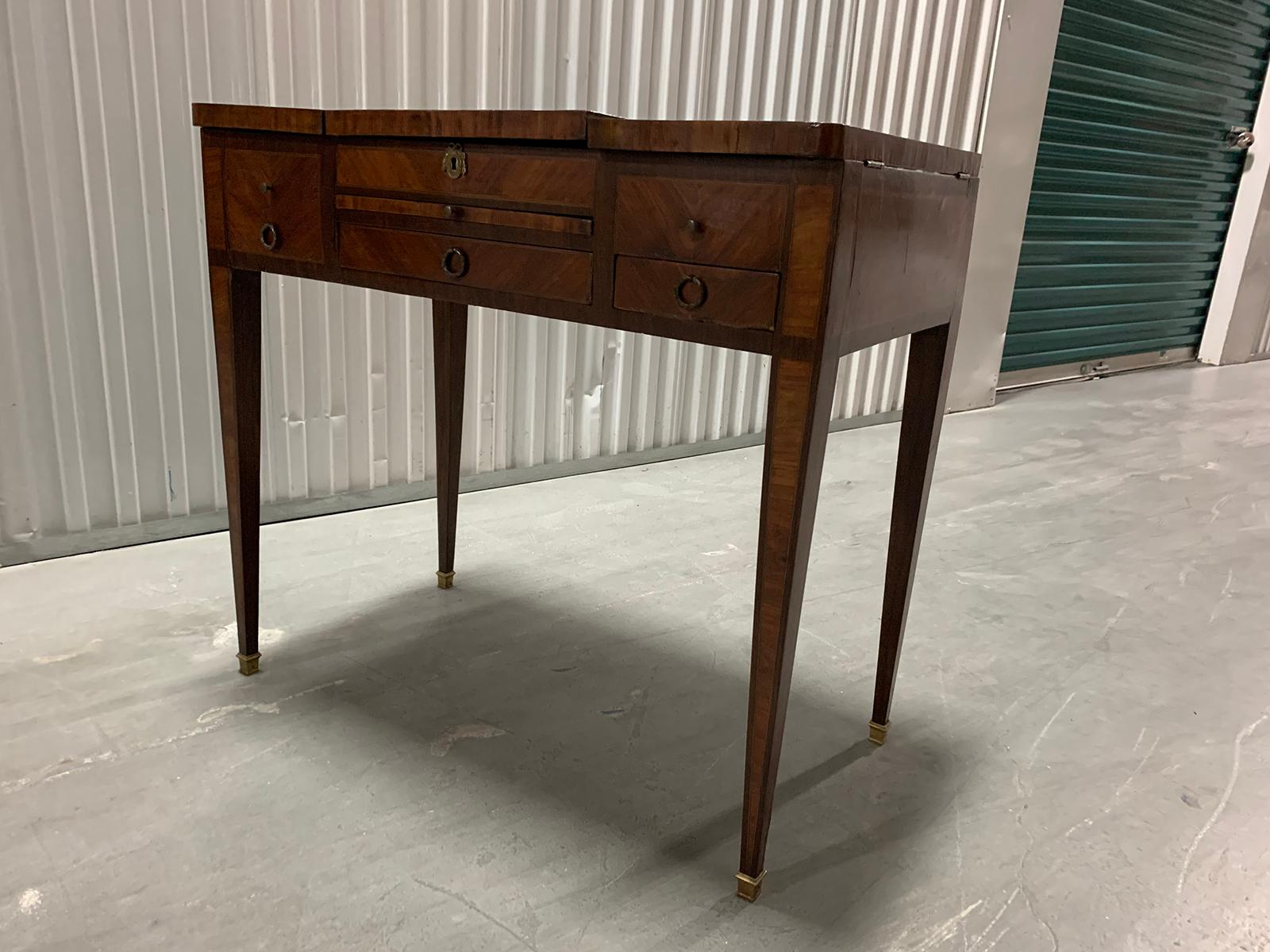 19th Century French Inlaid Poudress Dressing Table with Mirror 1