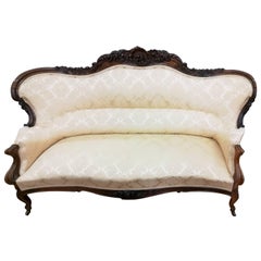19th Century French Inlaid Rosewood Set: Sofa, Six Chairs and Eight Armchairs