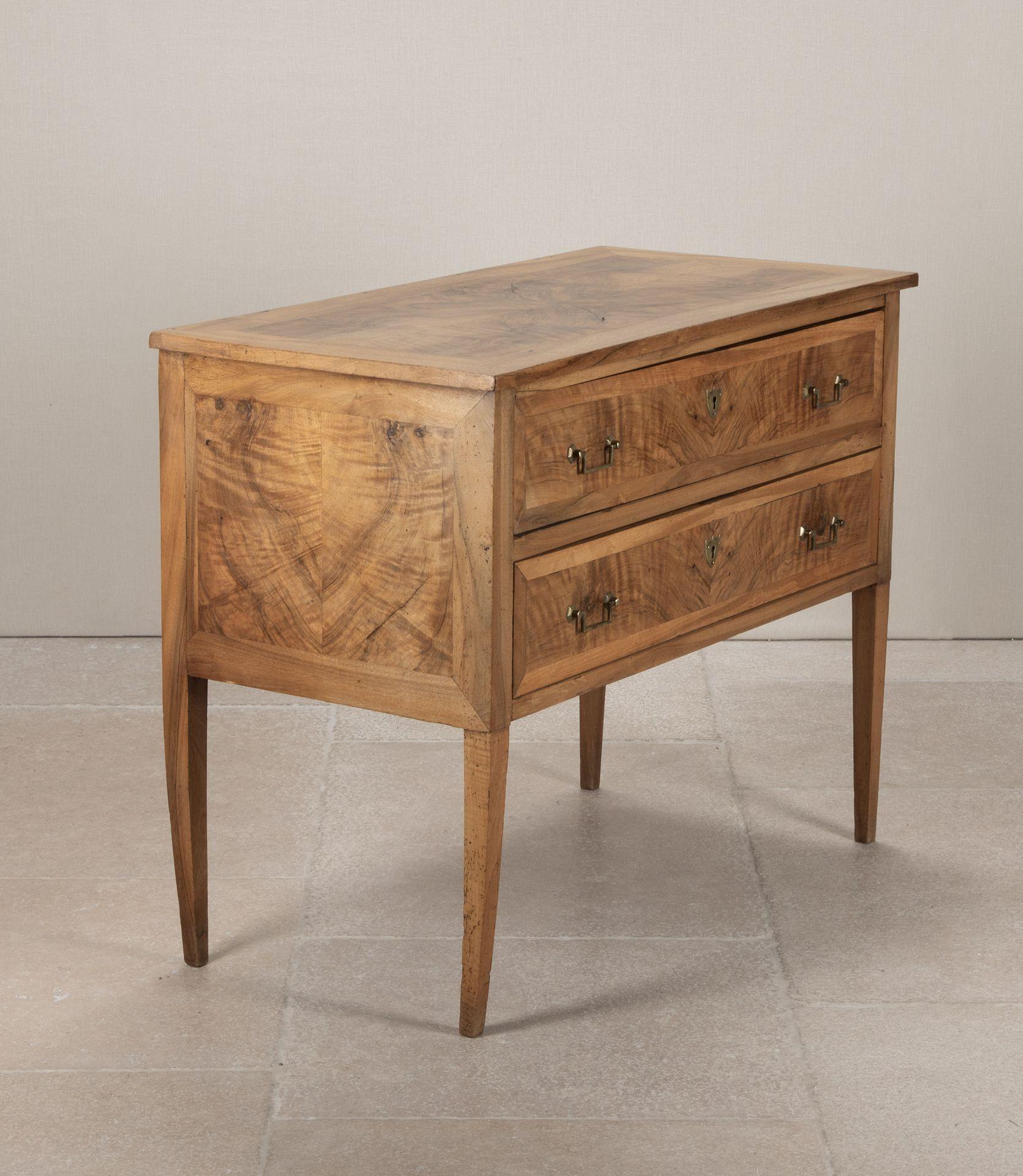 19th Century French Inlaid Walnut Two Drawer Commode In Good Condition For Sale In Gloucestershire, GB