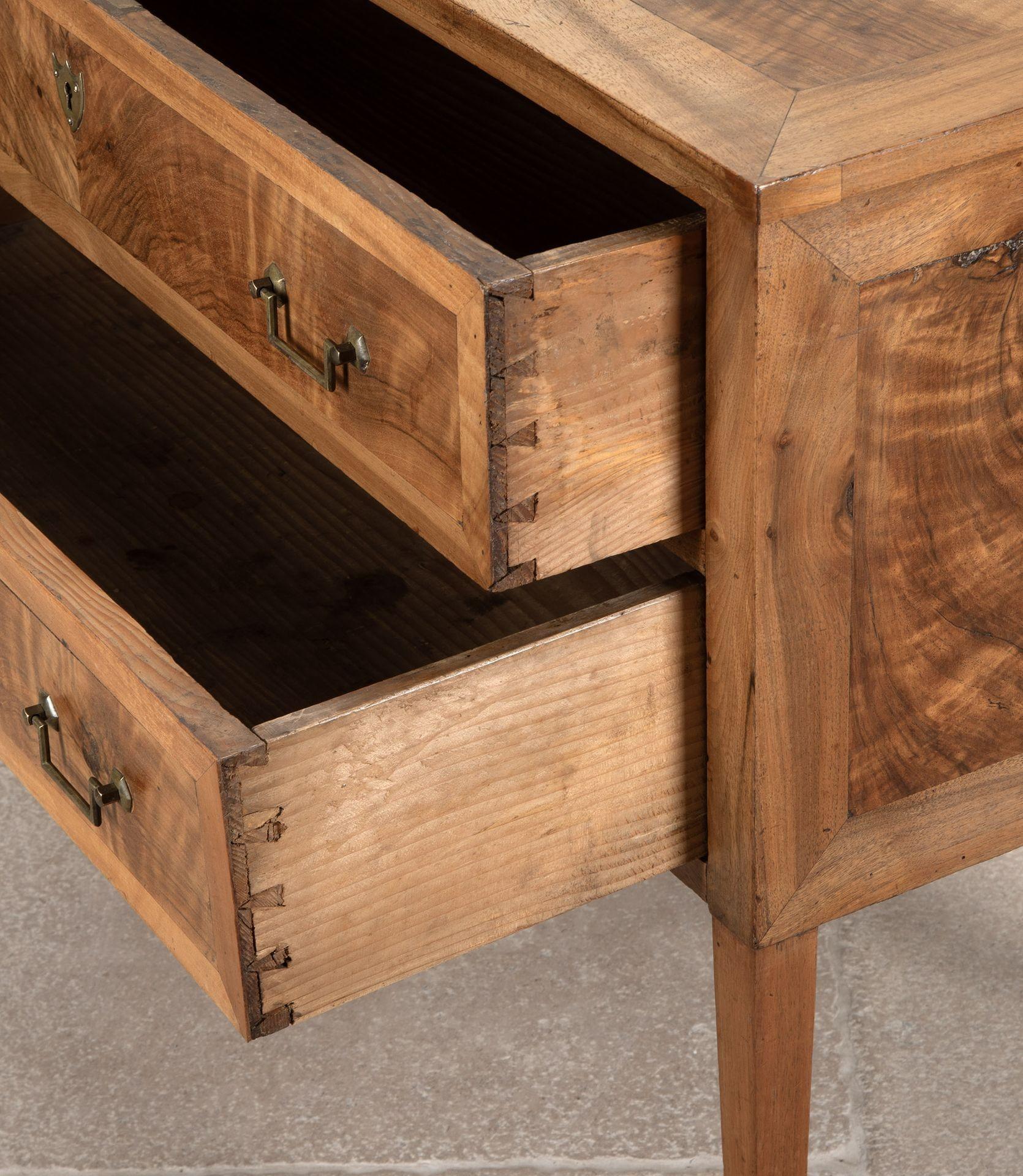 19th Century French Inlaid Walnut Two Drawer Commode For Sale 3