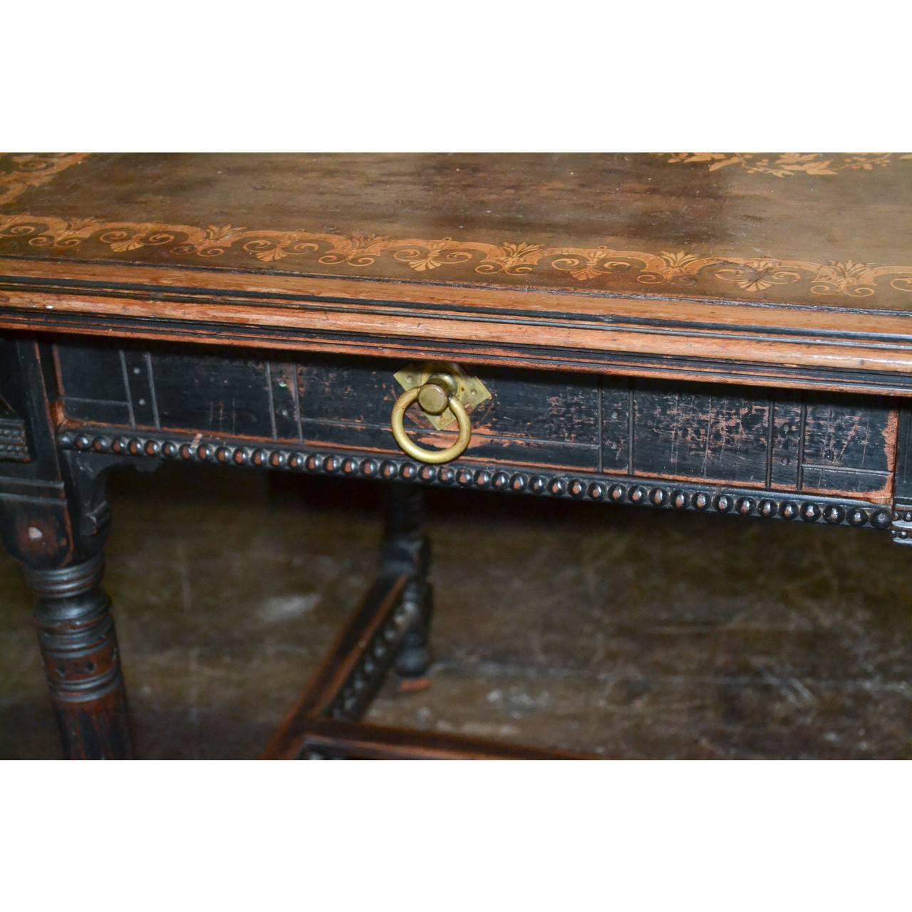 Inlay 19th Century French Inlaid Writing Table