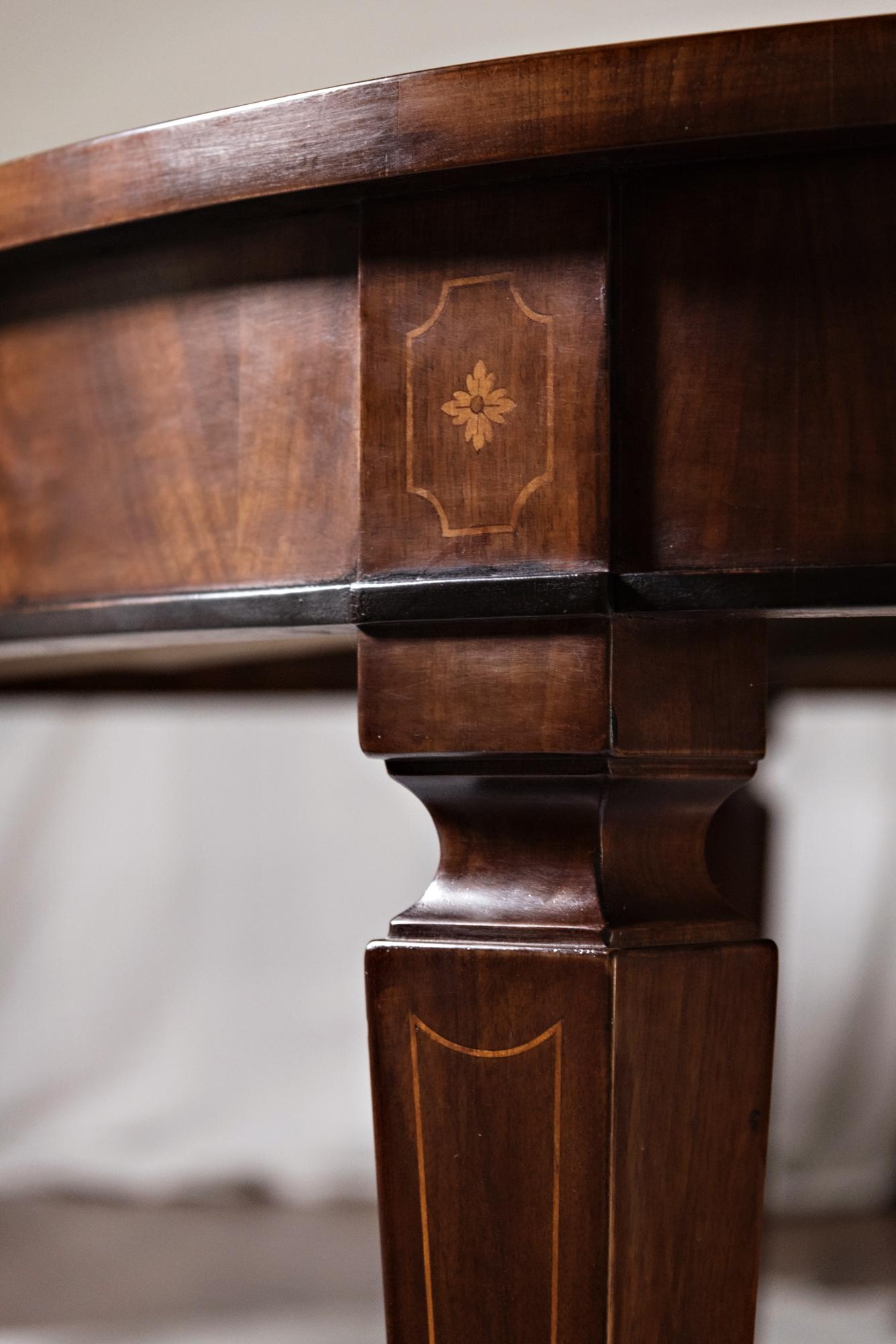 Walnut 19th Century French Inlay Directoire Table