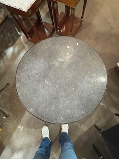 19th Century French Iron and Brass Tables with Marble Tops