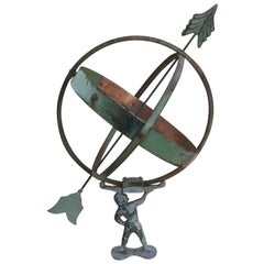 Antique 19th Century French Iron and Cast Iron Sundial, 1890s