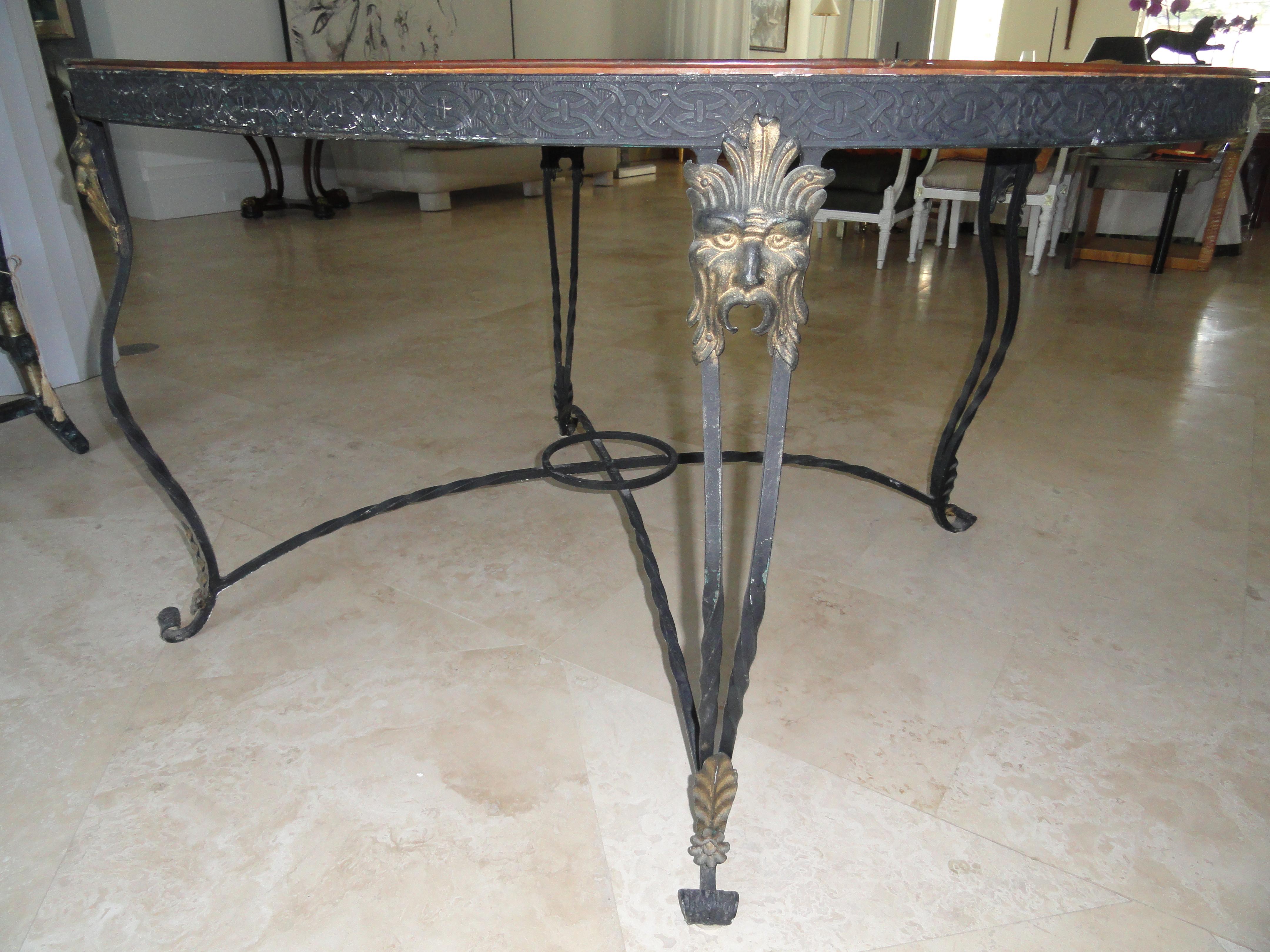 19th Century French Iron and Copper Table (Napoleon III.) im Angebot
