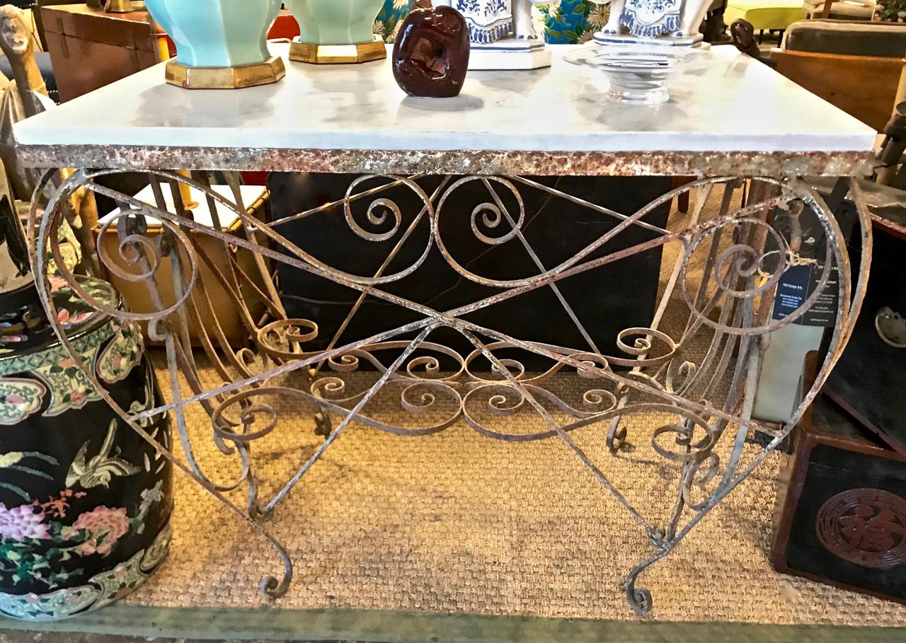 19th Century French Iron and Marble Pastry or Butcher's Table 2