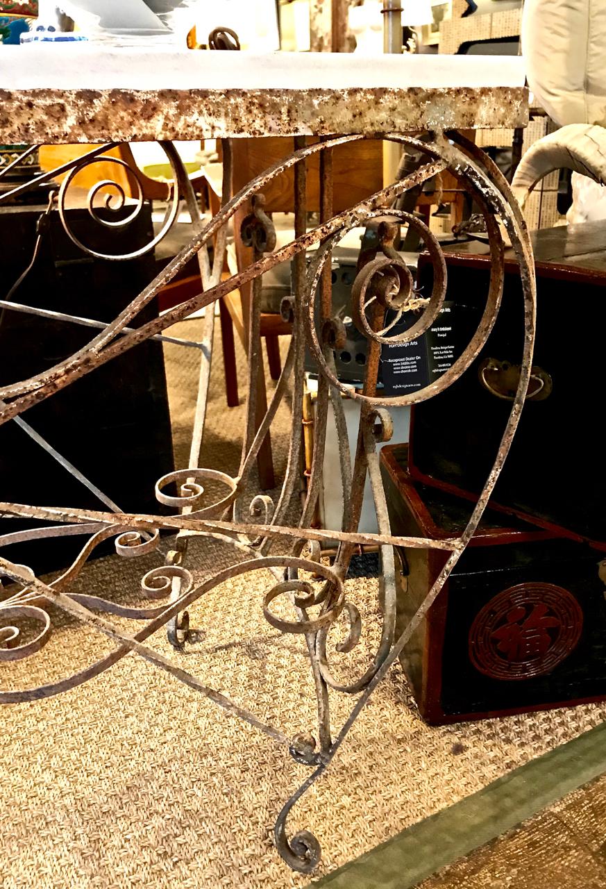 19th Century French Iron and Marble Pastry or Butcher's Table 3