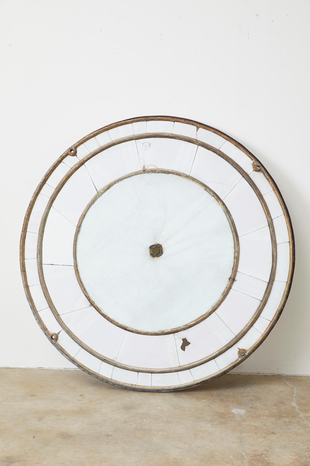19th Century French Iron and Milk Glass Clock Face 14