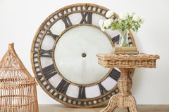 19th Century French Iron and Milk Glass Clock Face