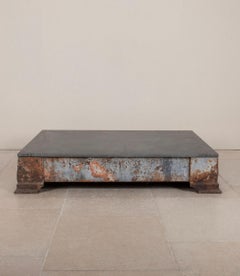 19th Century French Iron and Slate Coffee Table