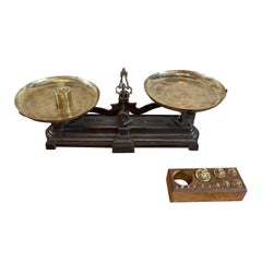 19th Century French Iron Balance - Antique Brass Scale