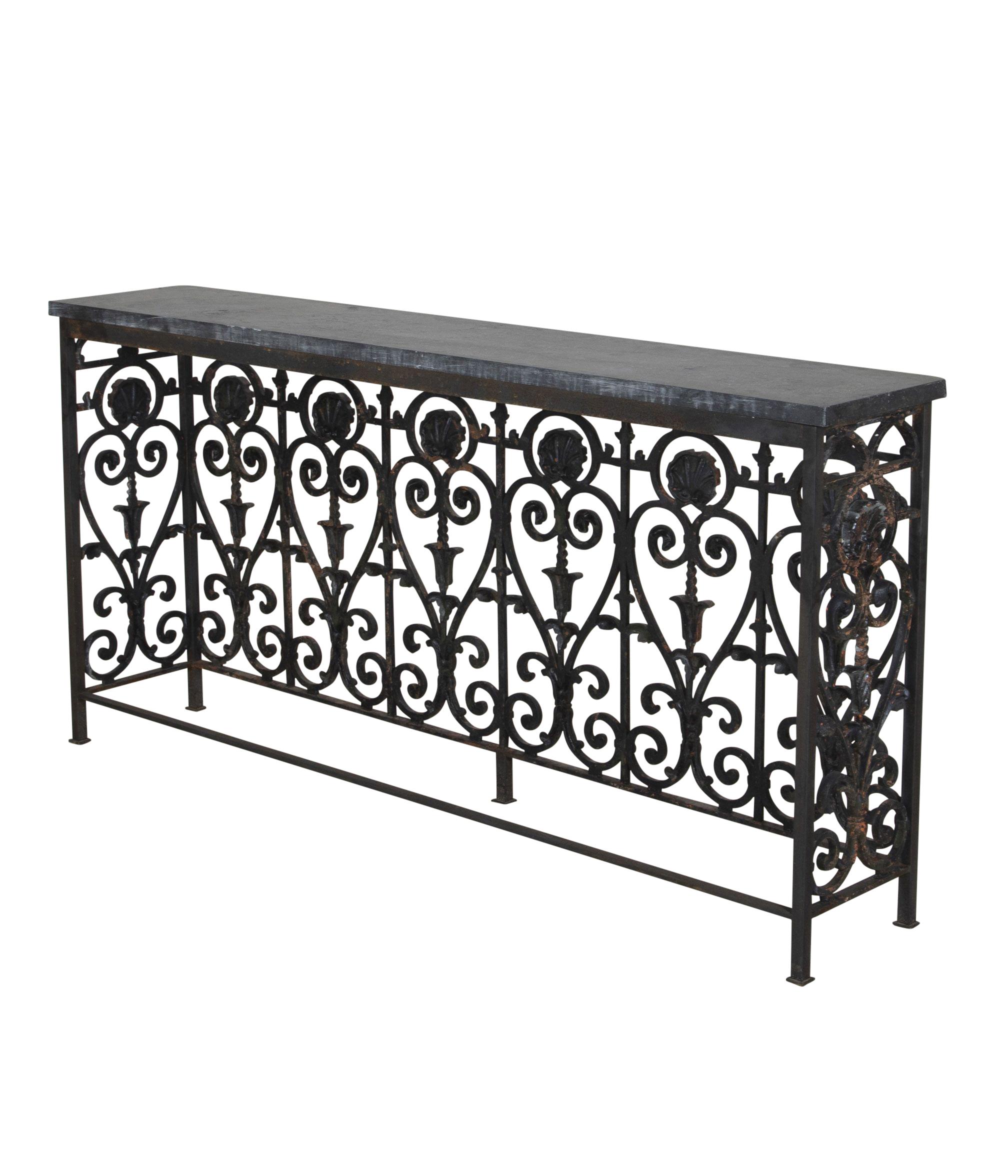 Cast 19th Century French Iron Balcony Console For Sale