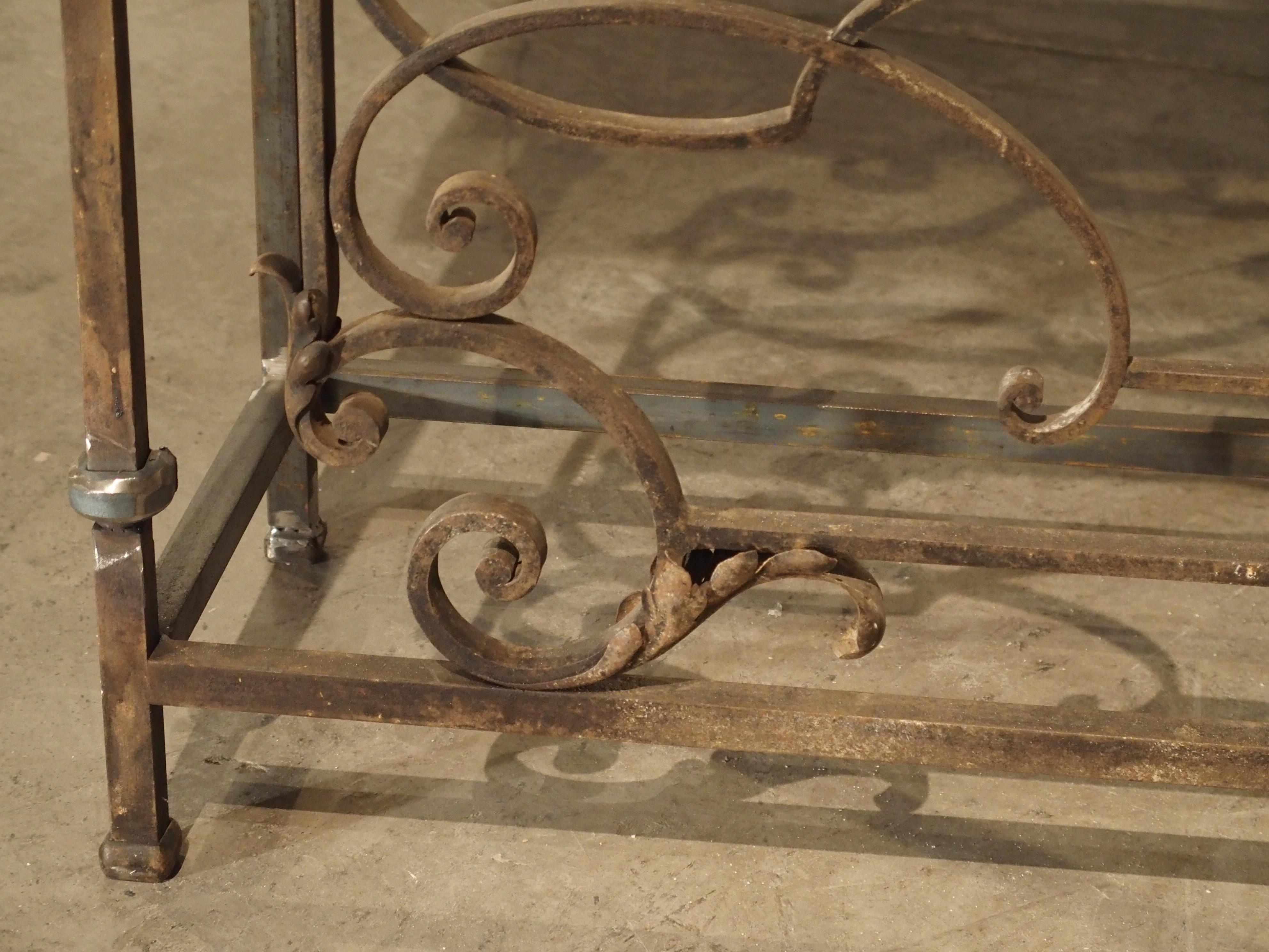 19th Century French Iron Balcony Console with Limestone Top 10