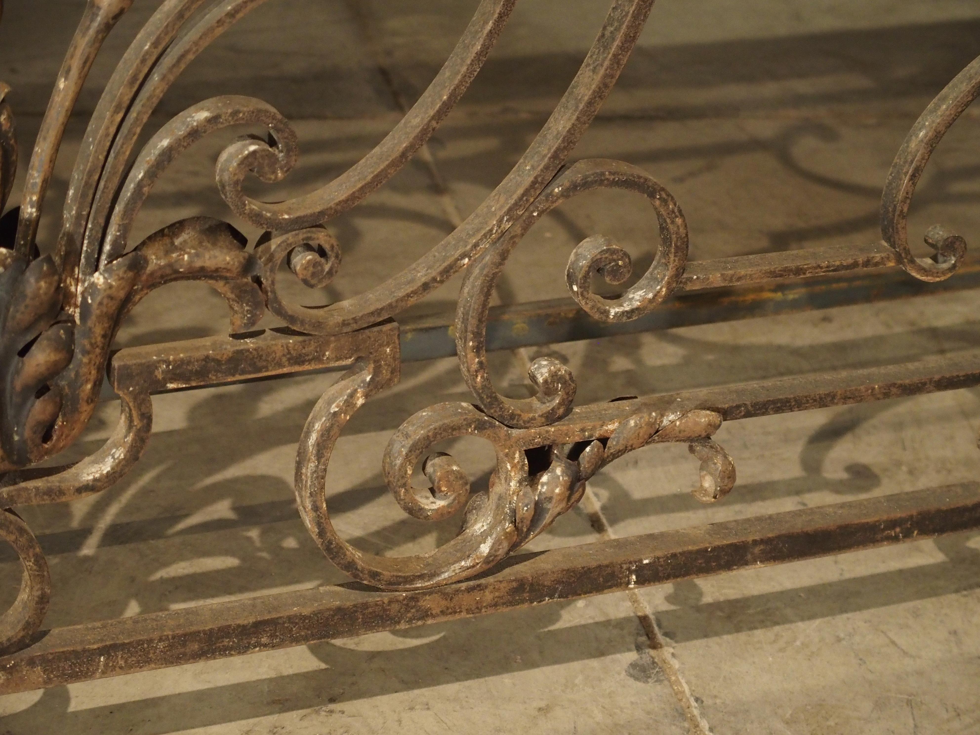 19th Century French Iron Balcony Console with Limestone Top In Good Condition In Dallas, TX