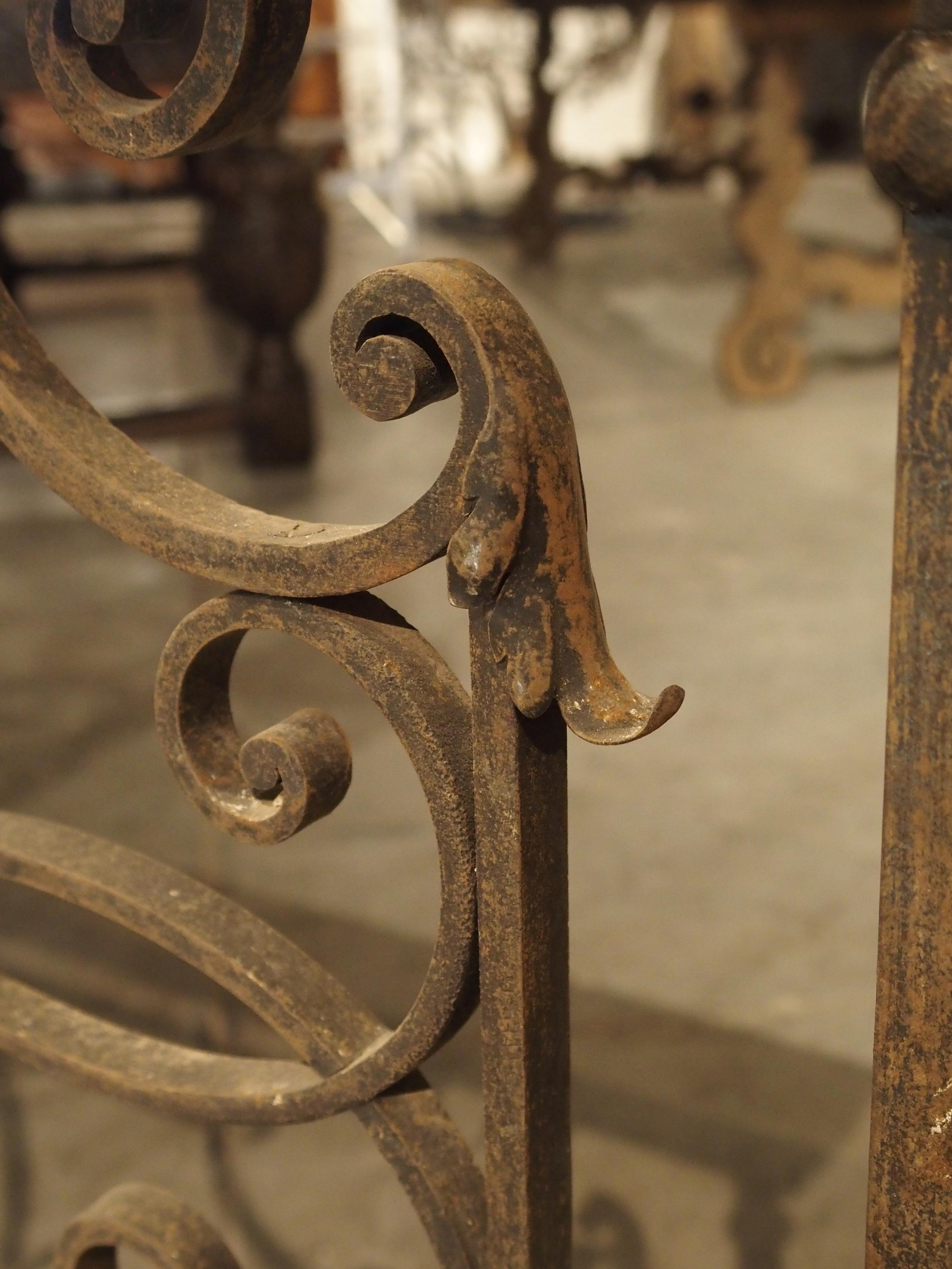 19th Century French Iron Balcony Console with Limestone Top 3