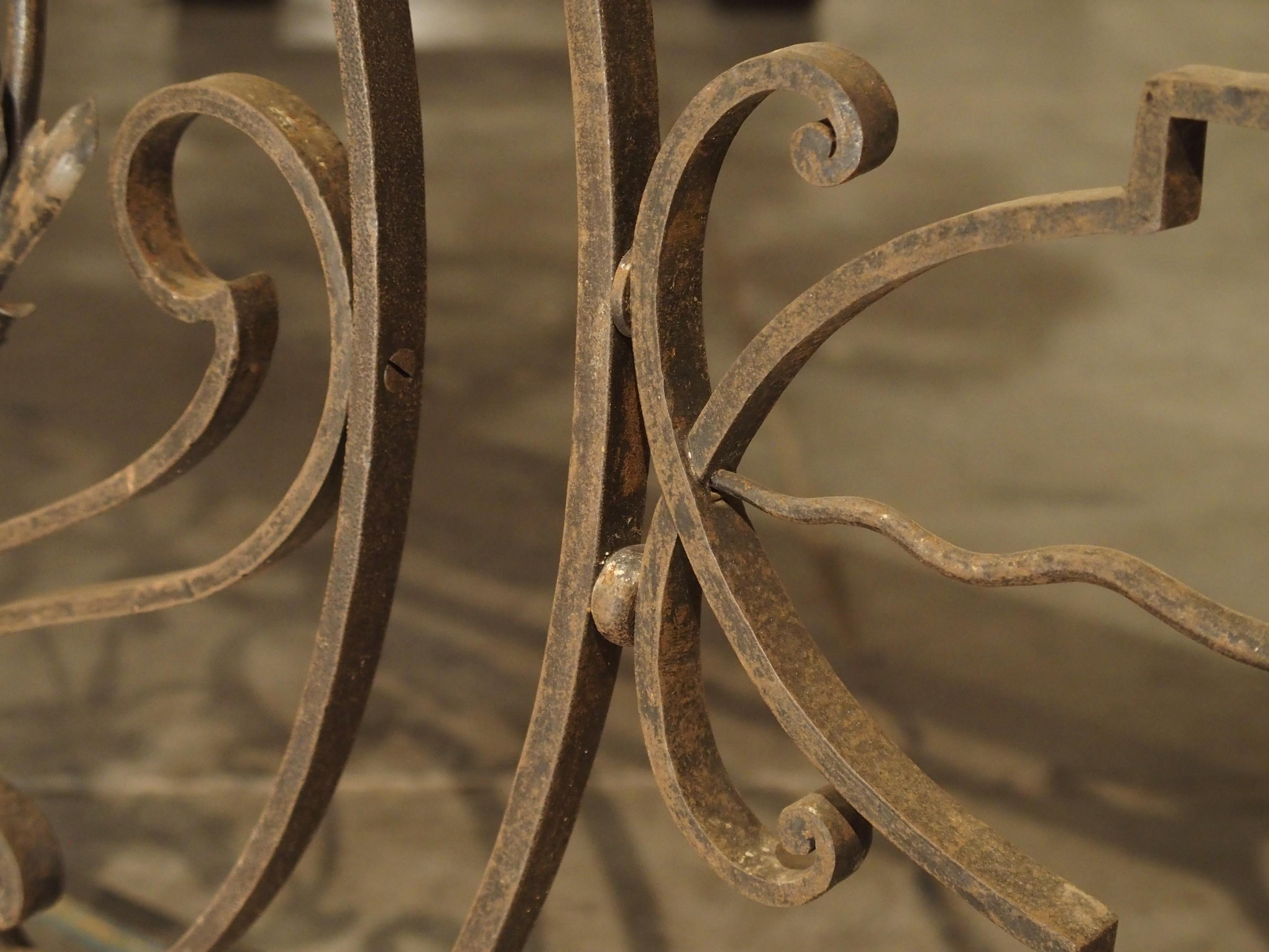 19th Century French Iron Balcony Console with Limestone Top 4