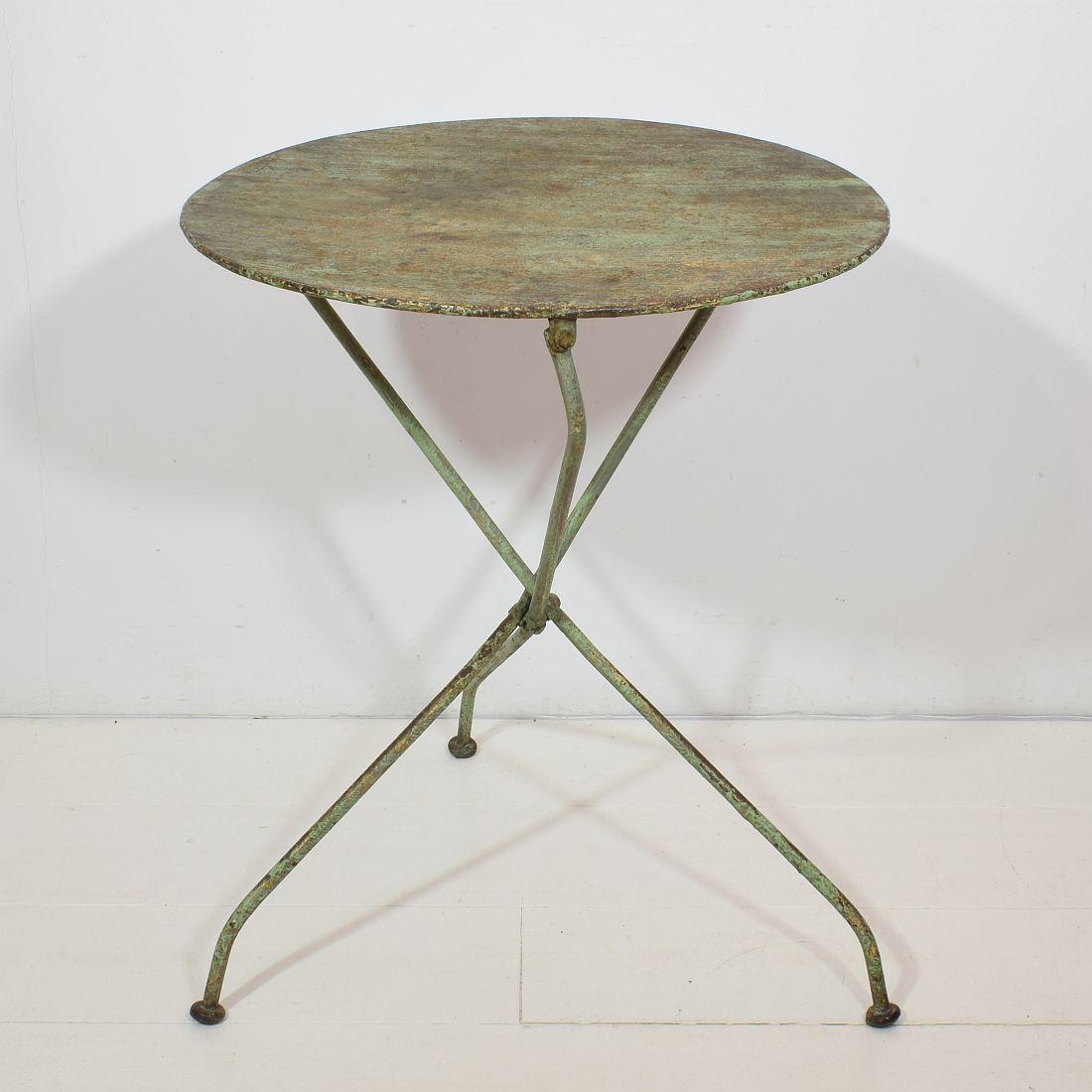 Belle Époque 19th Century French Iron Bistro Folding Table