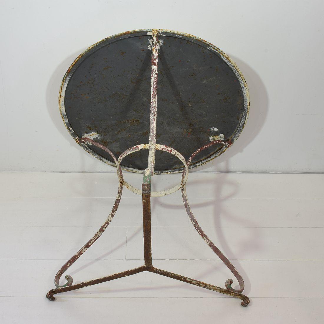 19th Century French Iron Bistro Table 6