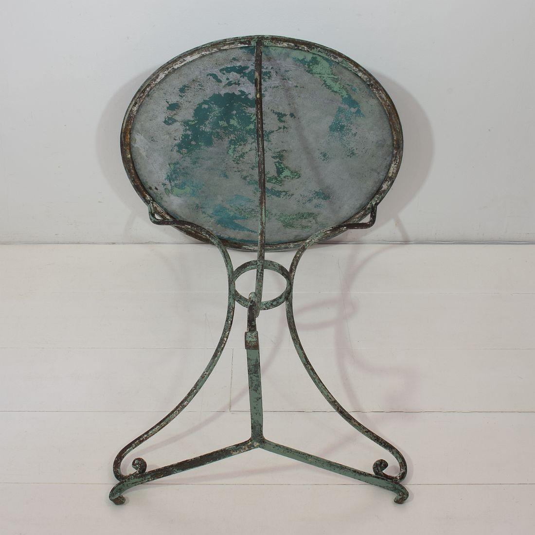 19th Century French Iron Bistro Table 8