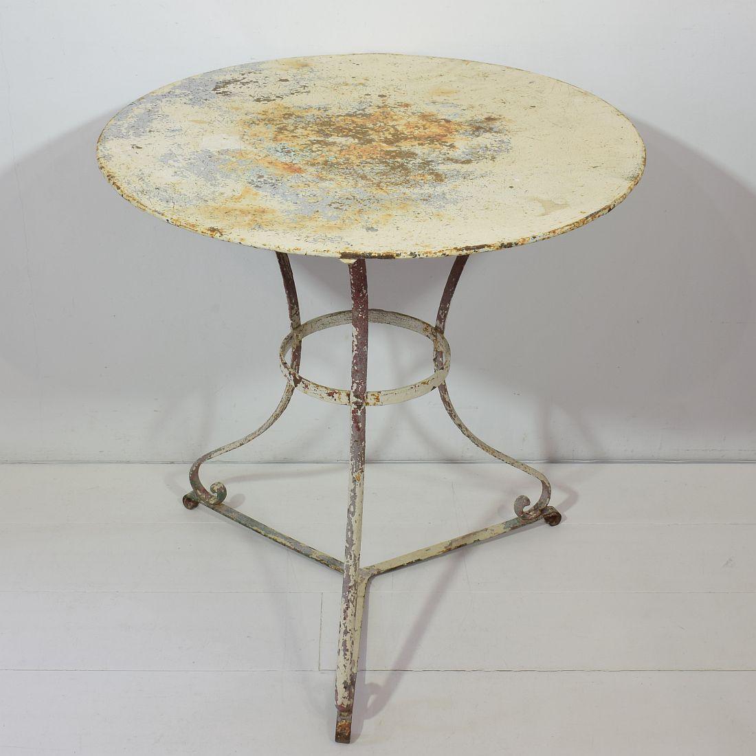 Painted 19th Century French Iron Bistro Table
