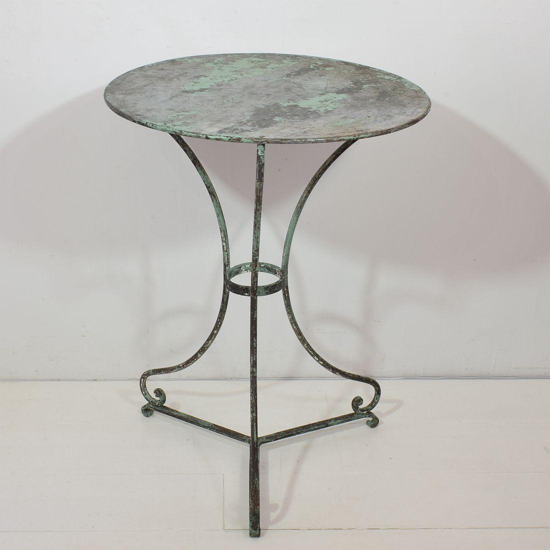 19th Century French Iron Bistro Table 2
