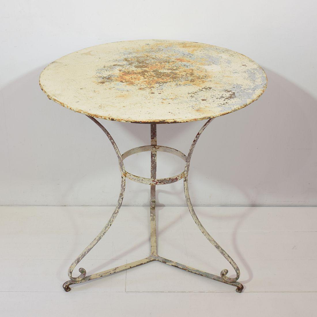 19th Century French Iron Bistro Table 2