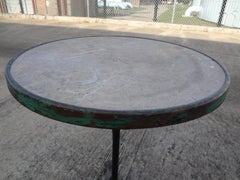 19th Century French Iron Bistro Table with a Stone Top