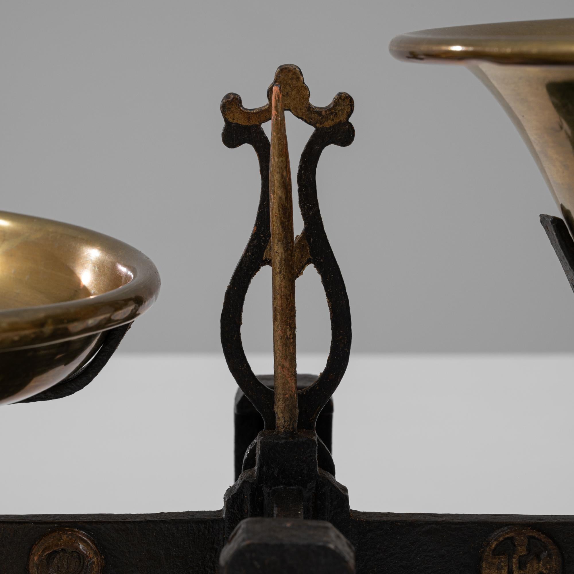 Scala francese in ferro e ottone del XIX secolo in vendita 4