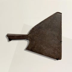 19th Century French Iron Butcher's Cleaver on Custom Wall Mount