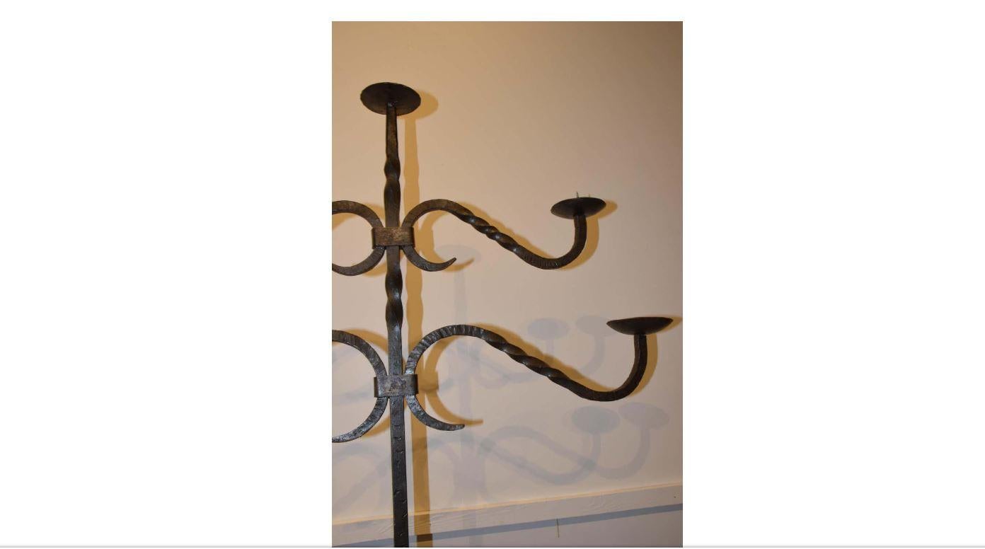 Candelabro francese in ferro del XIX secolo In condizioni buone in vendita a Burton, TX