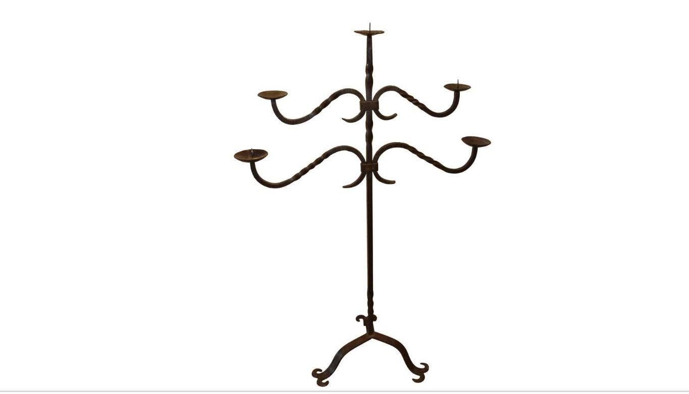 19th Century French Iron Candelabra For Sale 2