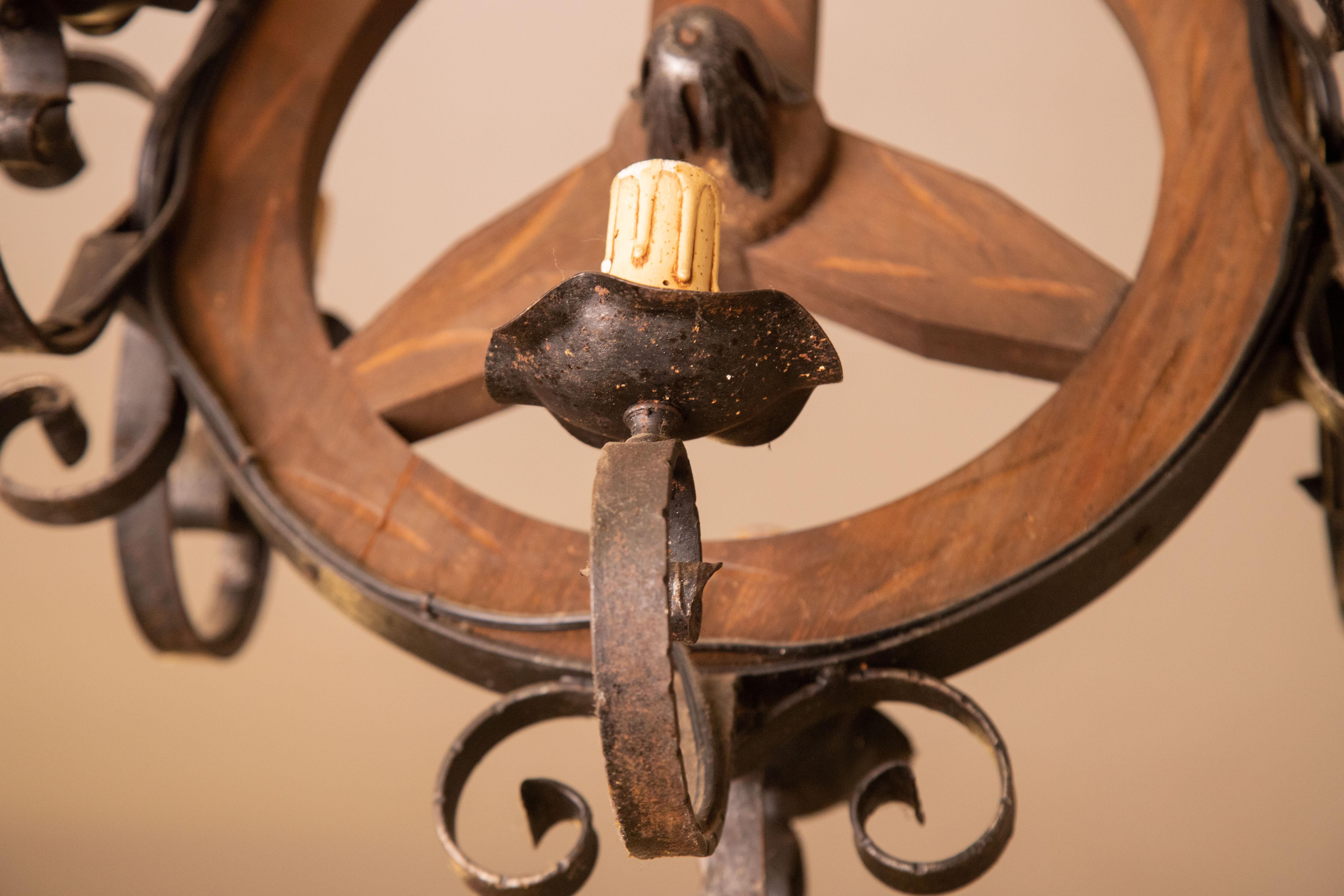 19th Century French Iron Chandelier 2