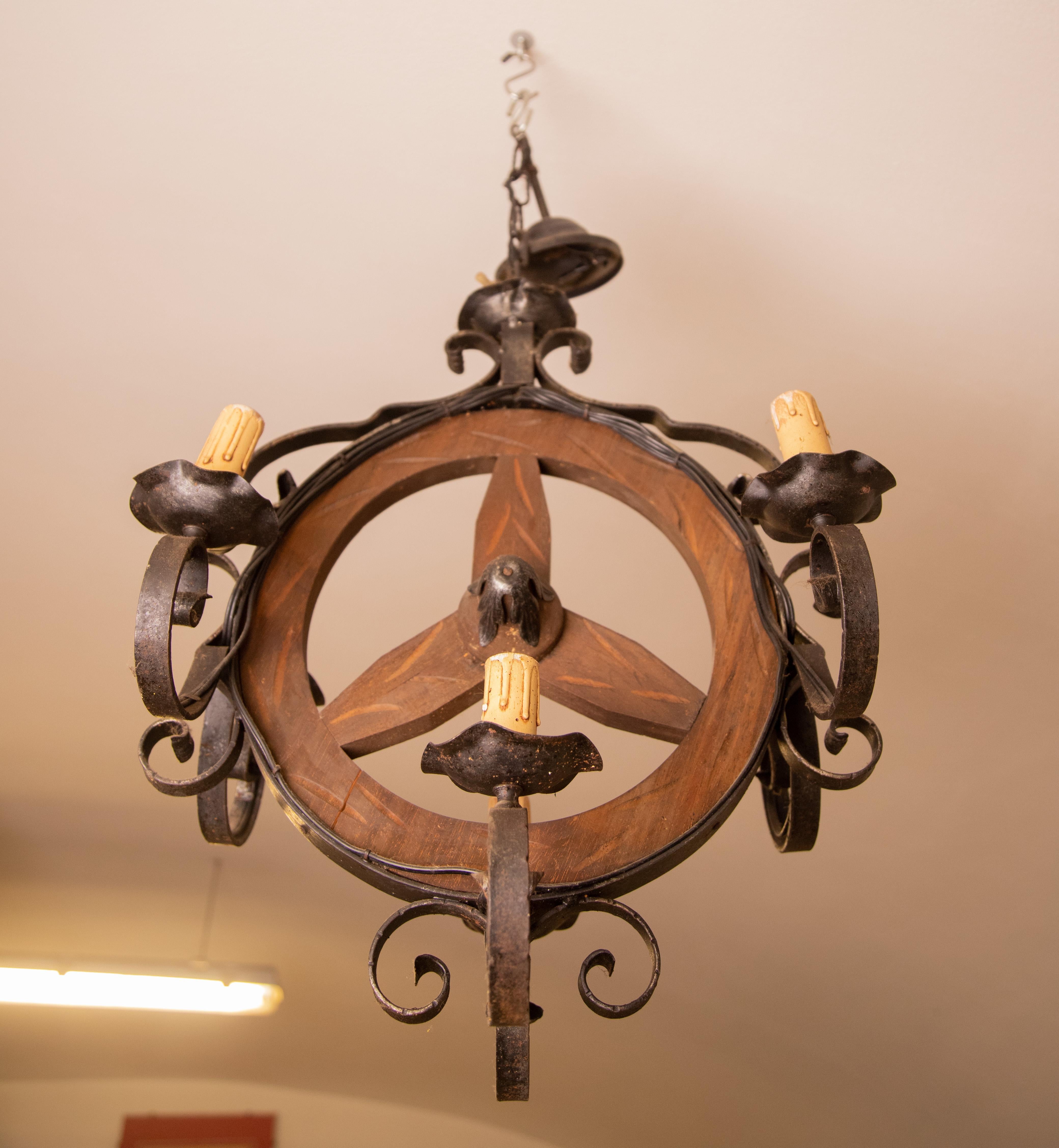 19th Century French Iron Chandelier 4