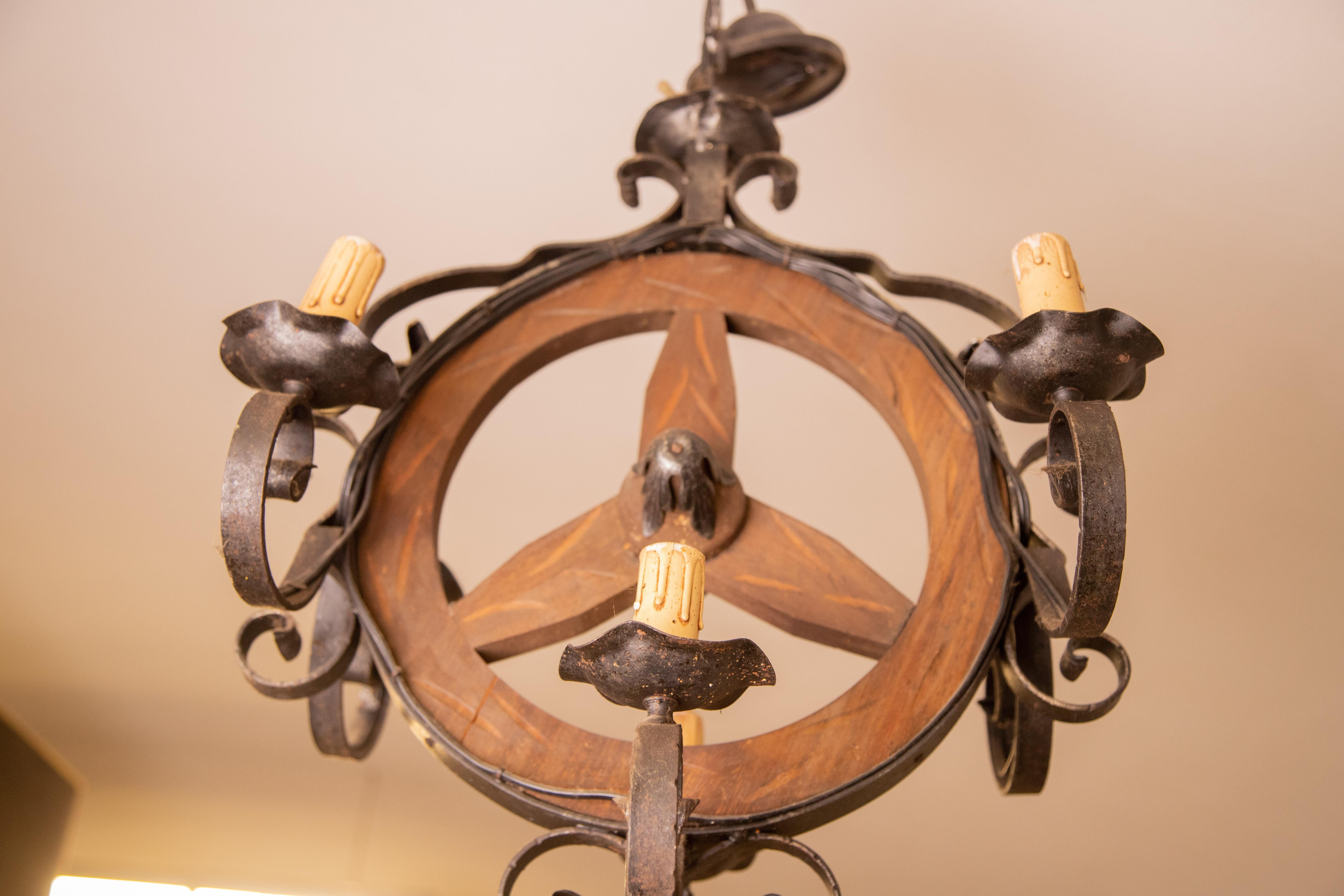 19th Century French Iron Chandelier 5