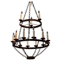 19th Century French Iron Chandelier