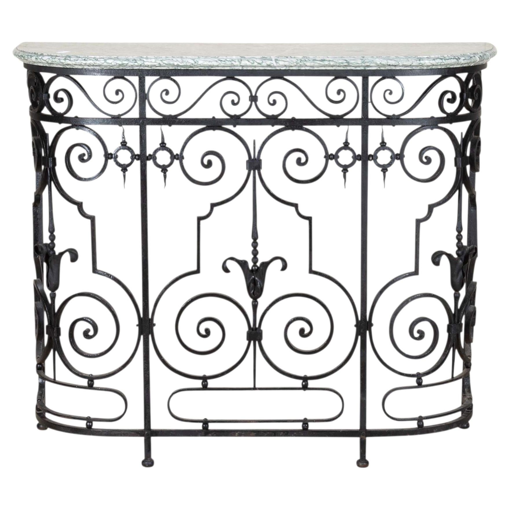 19th Century French Iron Console Table