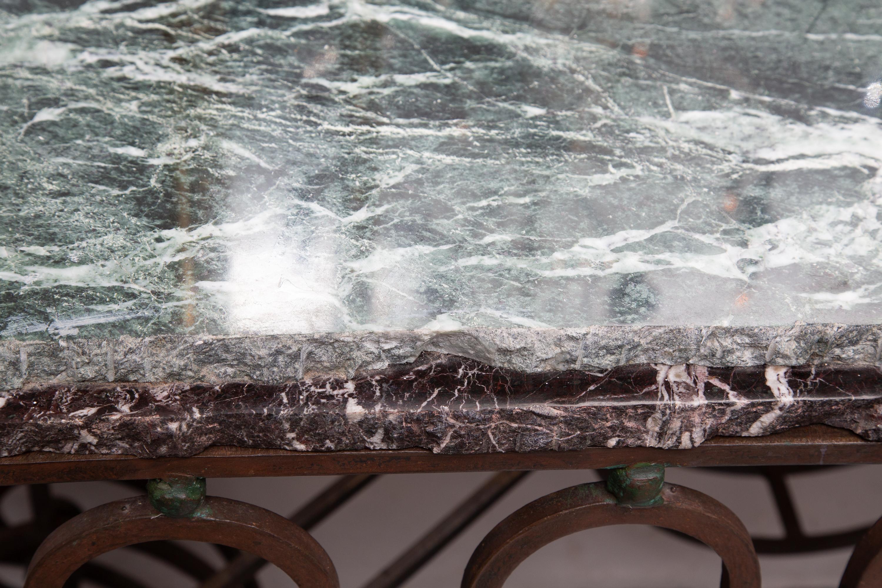 19th Century French Iron Console with Marble Top 3