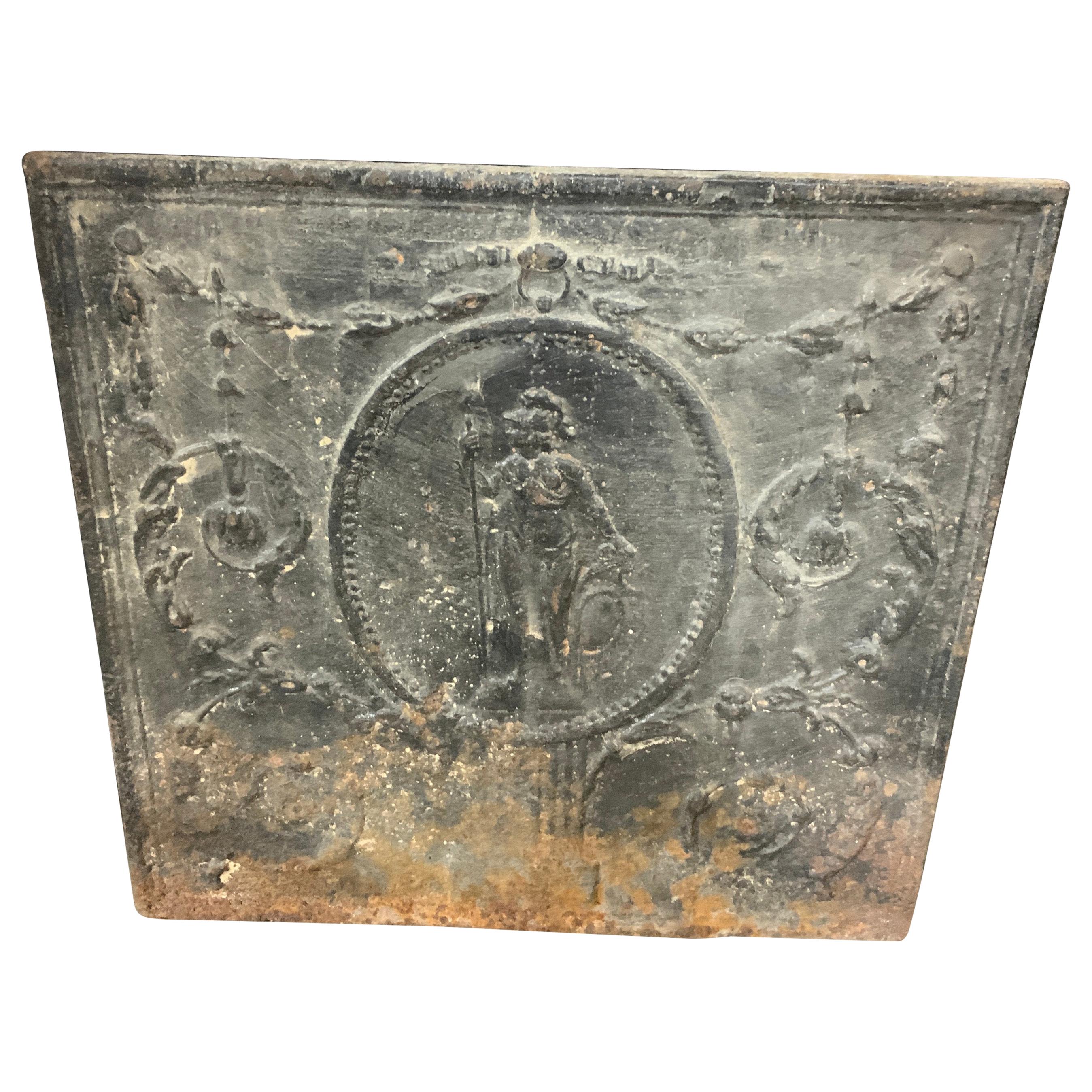 19th Century French Iron Fireback For Sale