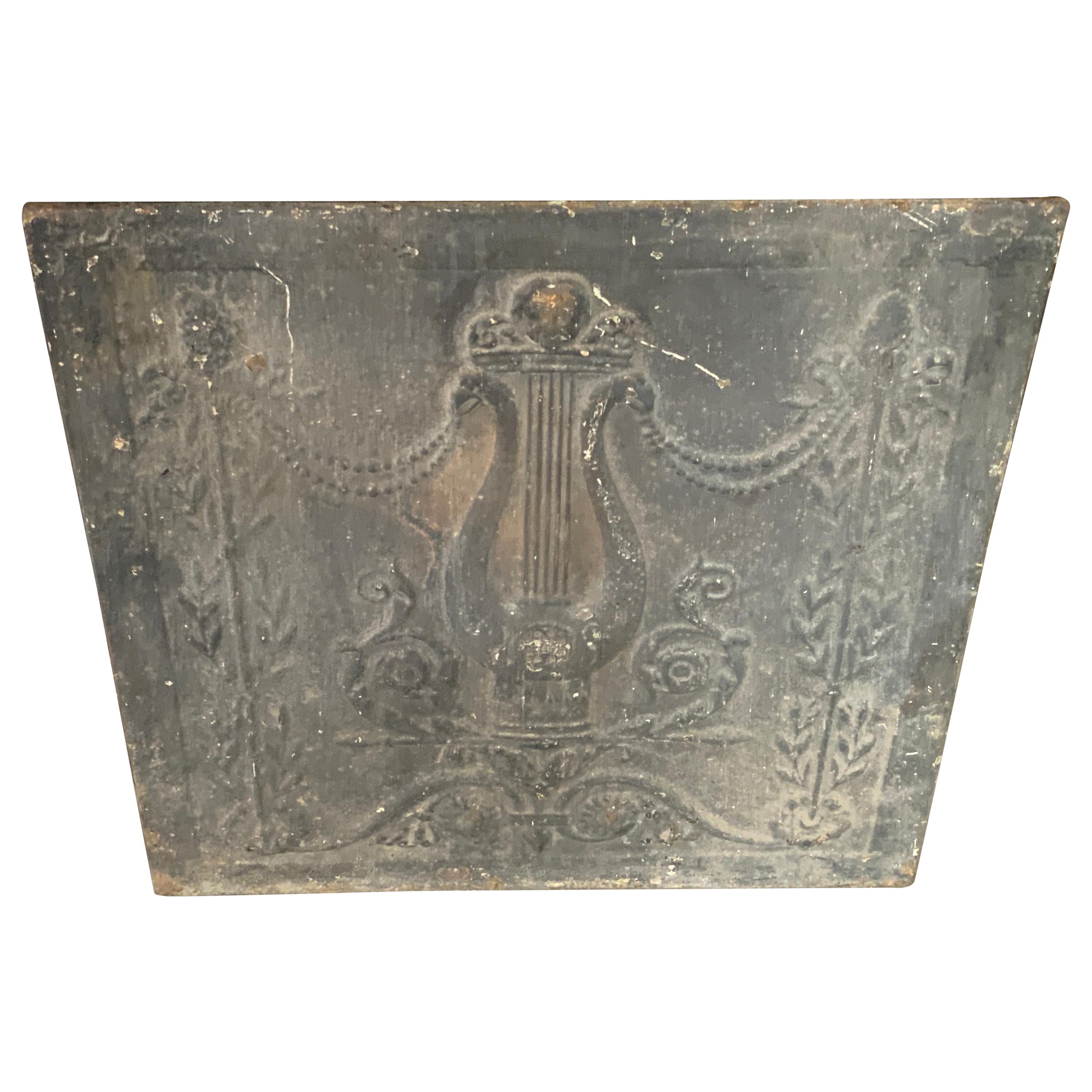 19th Century French Iron Fireback For Sale