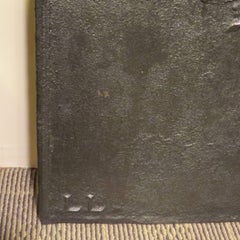 19th Century French Iron Fireback with Wreath Motif