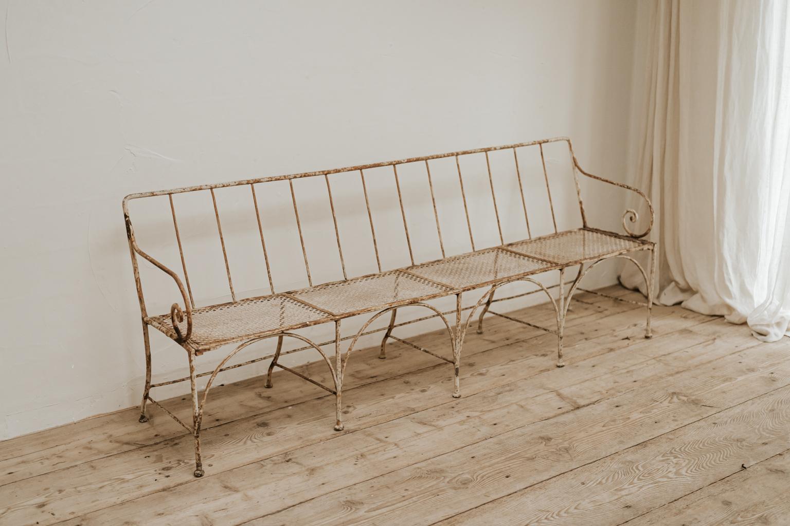 19th Century French Iron Garden Bench In Good Condition In Brecht, BE