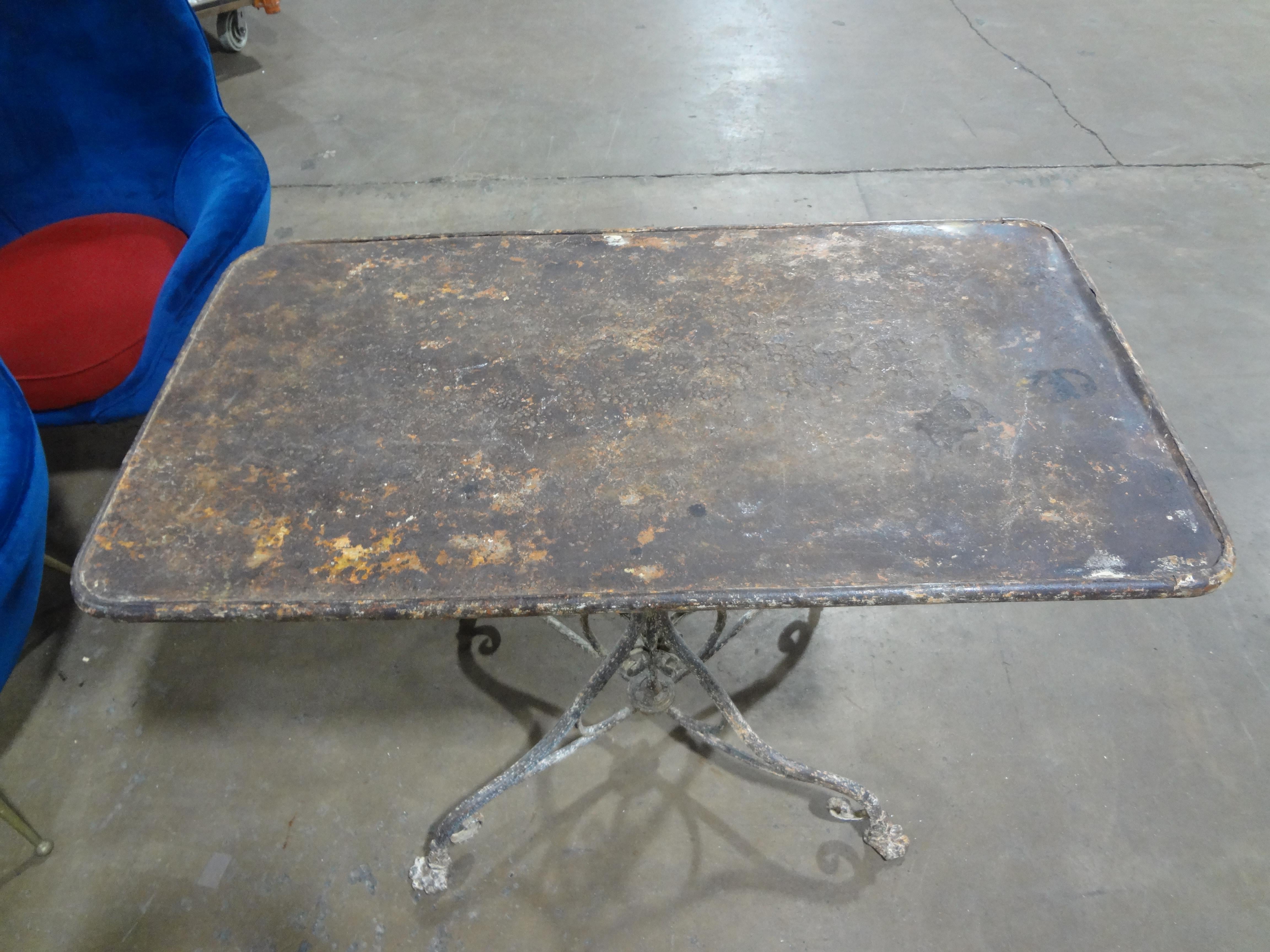 19th Century French Iron Garden Table By Arras For Sale 2