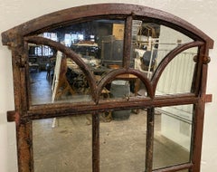 19th Century French Iron Gothic Mirror