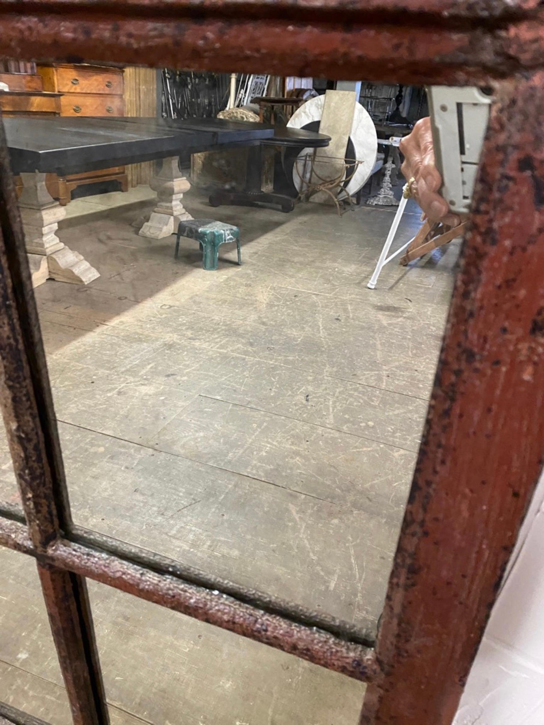 19th Century French Iron Gothic Mirror For Sale 1