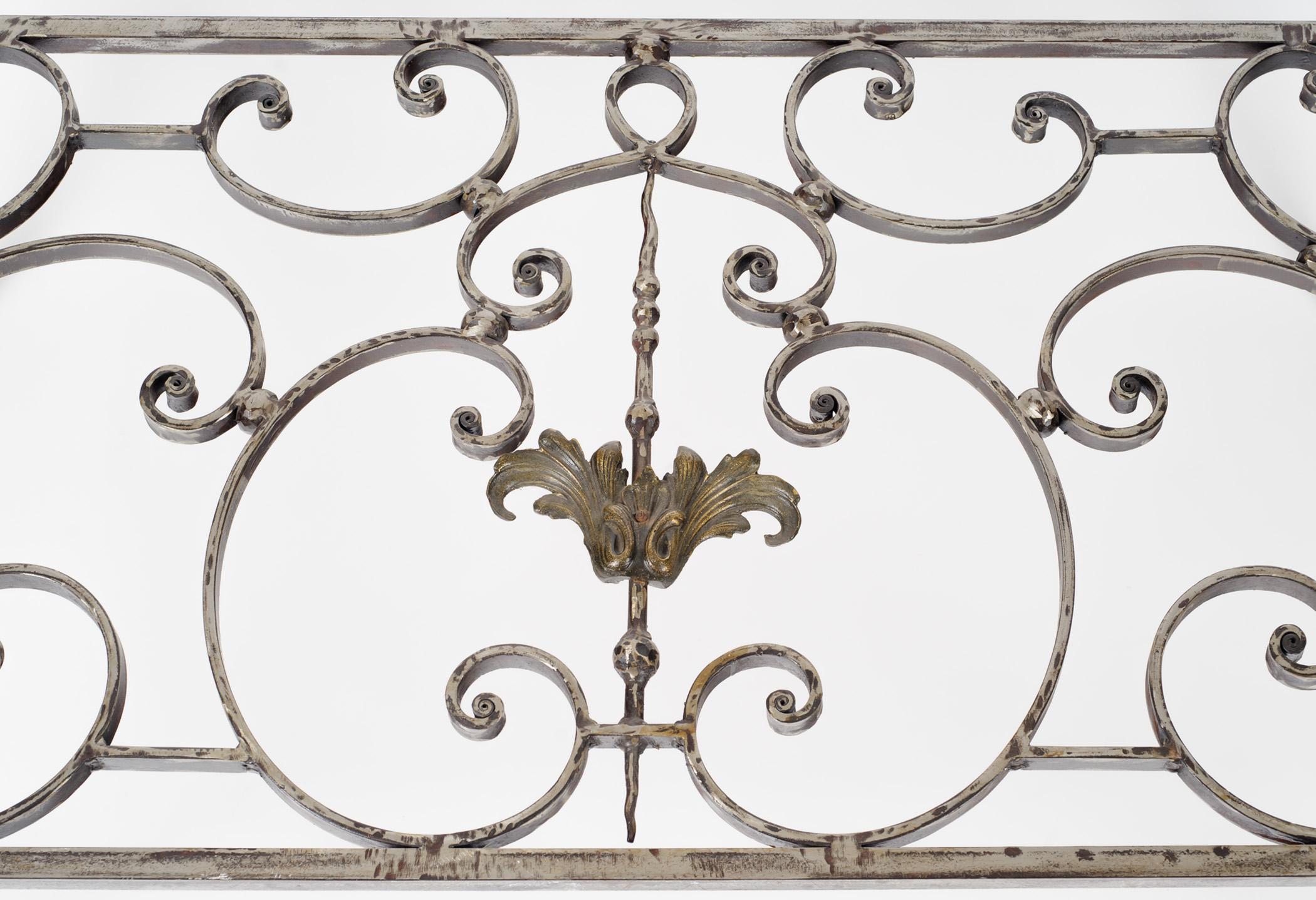 19th Century, French Iron Grill Coffee Table In Good Condition In Carmel, CA