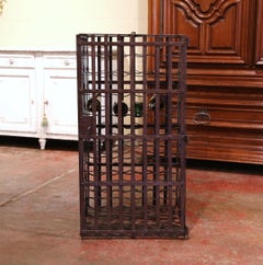 19th Century French Iron Hundred-Bottle Wine Rack Cabinet from Burgundy
