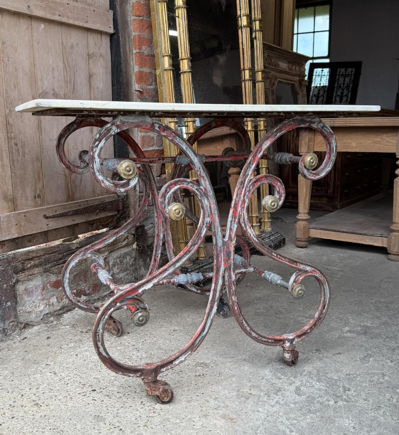 19th Century French Iron & Marble Butchers Table For Sale 3