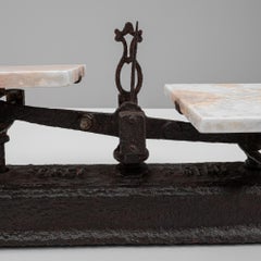 19th Century French Iron & Marble Scale