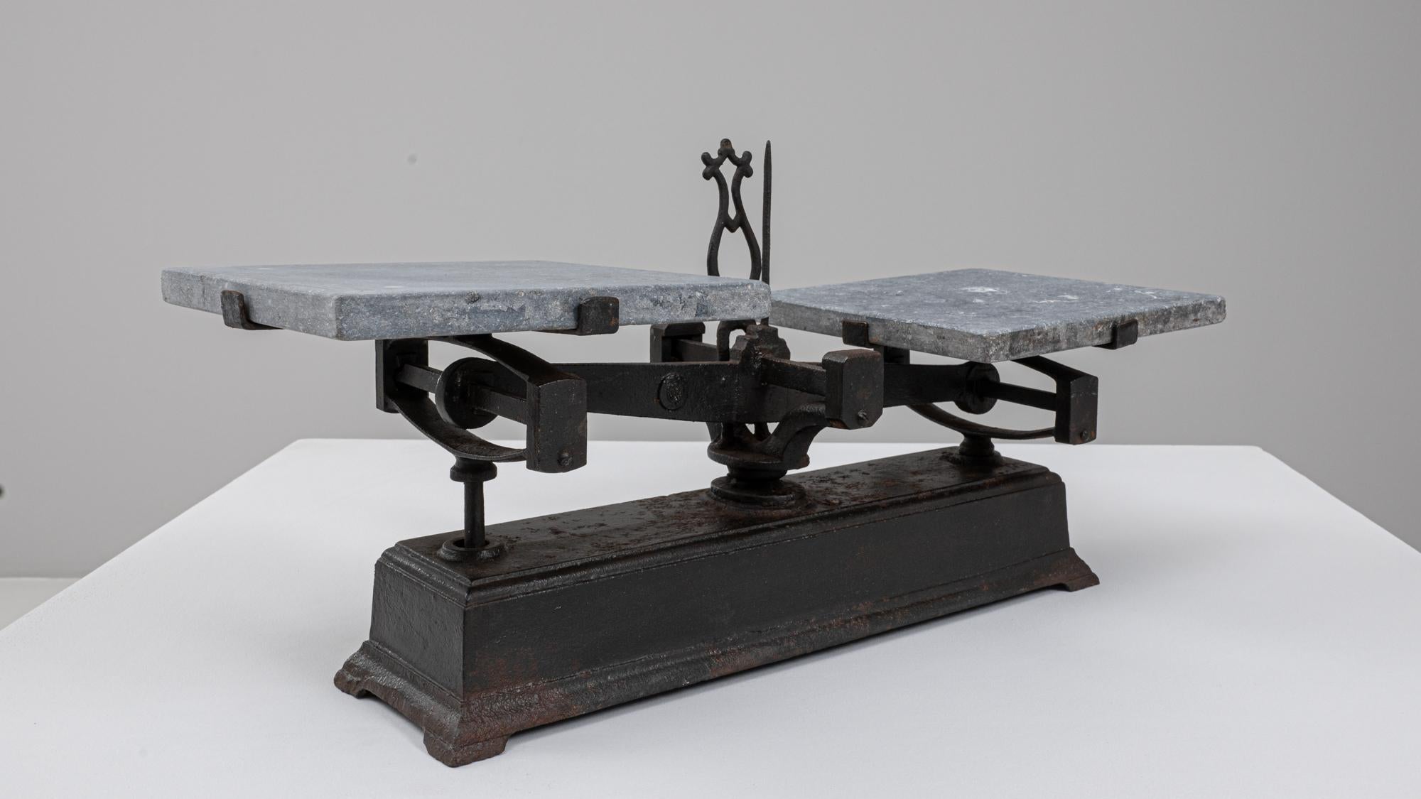 Scala francese in ferro e marmo del XIX secolo in vendita 2